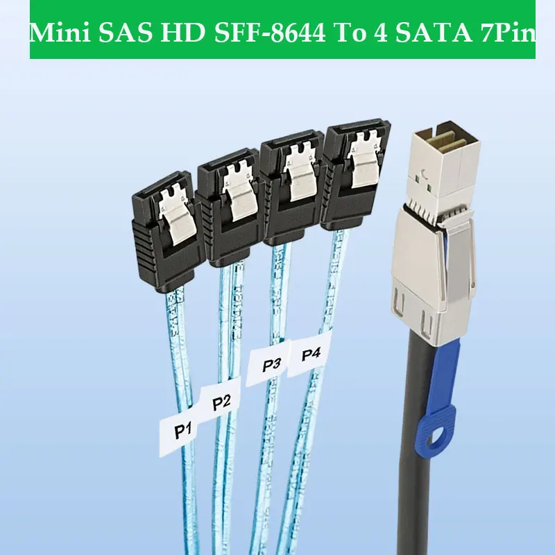 

ADT-Link Mini SAS HD SFF-8644 для 4 SATA, 7 контактов, 12 ГБ, серверный внешний жесткий диск, высокоскоростной удлинительный кабель, длина