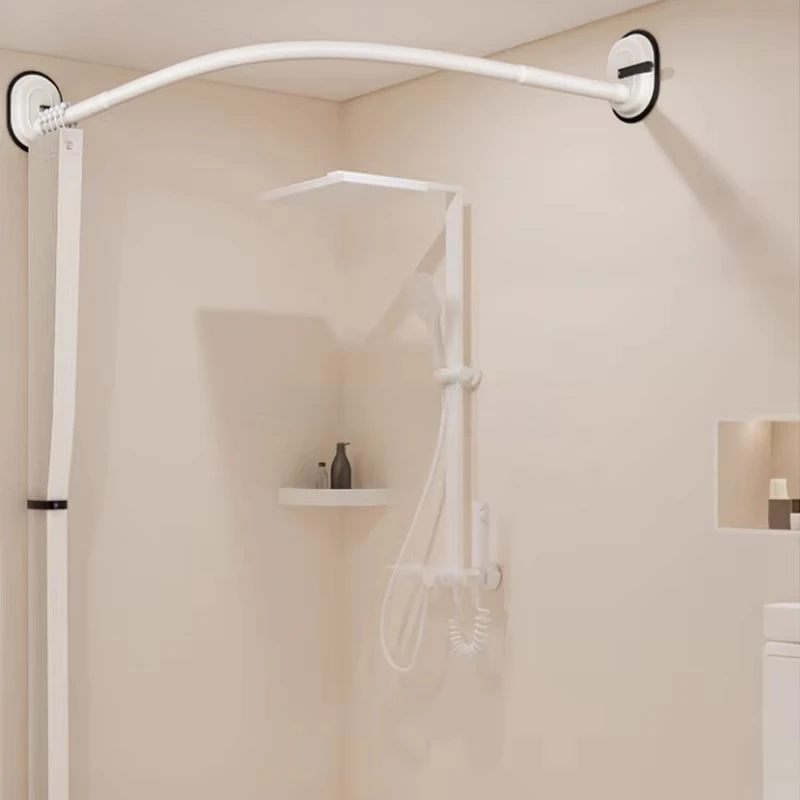 

Stainless steel l-shaped telescopic shower curtain rod for bathroom 90-130 cm