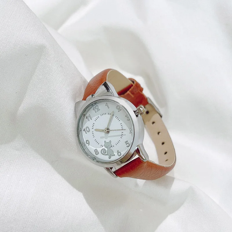 Детские часы с изображением кота, кварцевые часы, подарок для девочек, милые наручные часы с героями мультфильмов, светящаяся стрелка, детские часы для женщин, Relogio