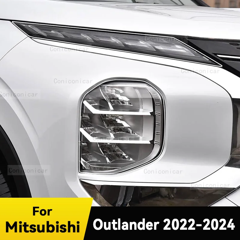 For Mitsubishi OUTLANDER 2022-2024 Car Headlight Protective Cover Film Front Light Transparent TPU Anti-scratch Headlamp
