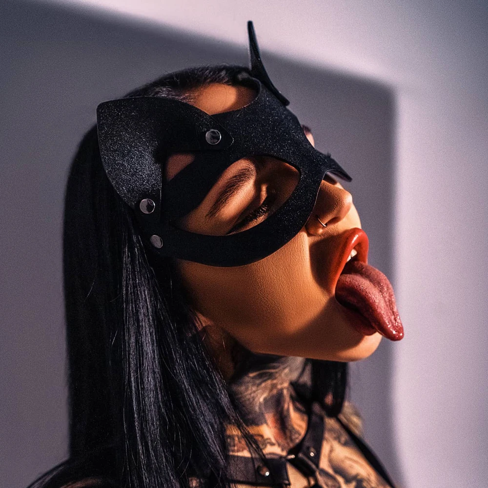 Máscara de cuero Sexy Gótica para Cosplay, máscara de Halloween, Bdsm, fetiche erótico, ataduras, regalo Sexy, fiesta de Club nocturno, suministros de máscaras de carnaval