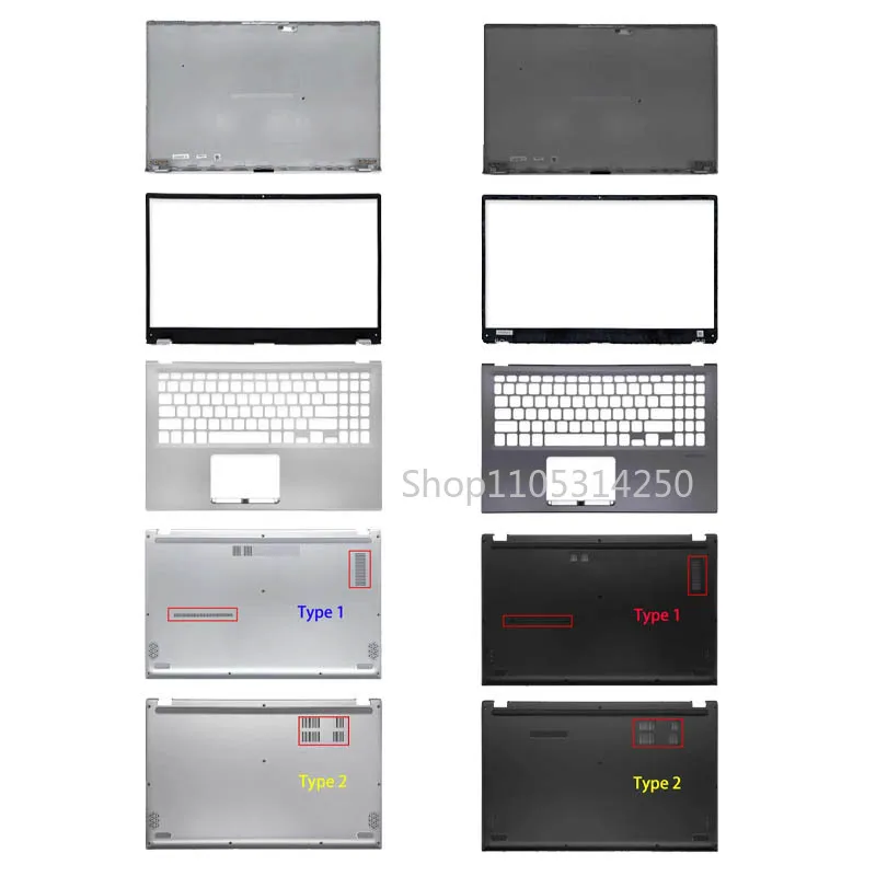LCD Screen Back Cover For ASUS Vivobook X512 X512FA X512DA F512 F512FA F512D A512 A512F V5000F Front Bezel Hinges 15.6"
