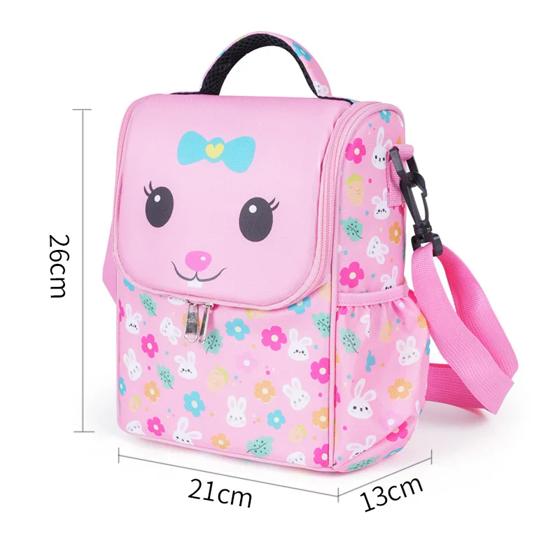 Children's Cartoon Portable Square Lunch Bag Ice Bag Student Insulation Meal Bag Traveing Outdoor Picnics Single Shouder Bag