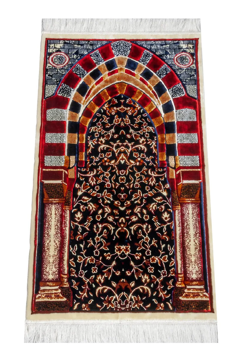 IQRAH Carpet Type Thick Custom Luxury Velvet Seccade Caravanserai-Red Color