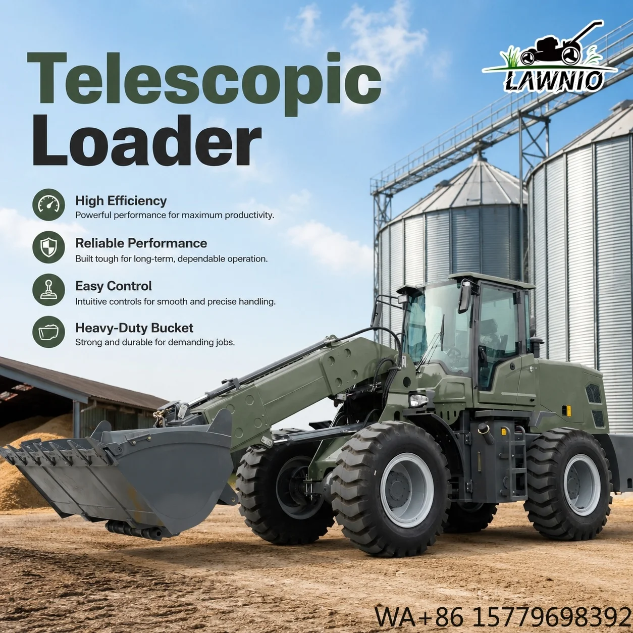 Logo Customization Telescopic Arm Loader  420mm Ground Clearance and High Maneuverability for Municipal Work  Loader