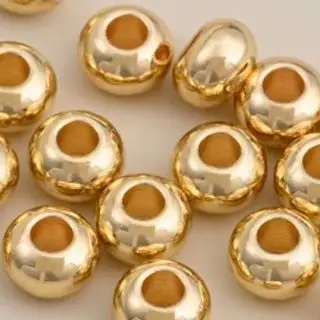 

10 шт., 14 К позолоченные бусины с большим отверстием, ручные бусины для барабанов в шинах для самостоятельного изготовления ювелирных изделий, свободные аксессуары из бисера