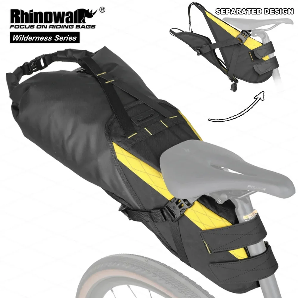 Rhinowalk Bike Saddle Bag Waterproof 14L  Big Capacity Bicycle Tail Bag Pannier Bag Bikepacking MTB Travel Luggage Road Bike Bag