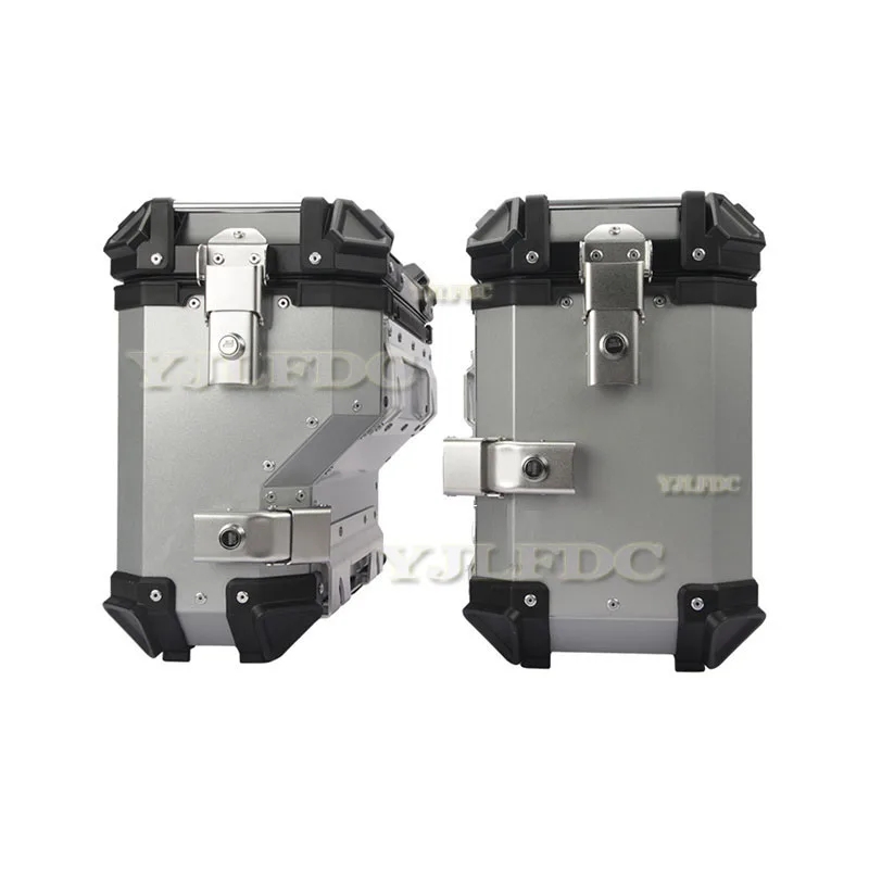 35L Universal Motorcycle Rear Top Box Side Luggage Case Para Motos Storage Trunk Lock Travel Aluminum Alloy Tool Box 2pcs
