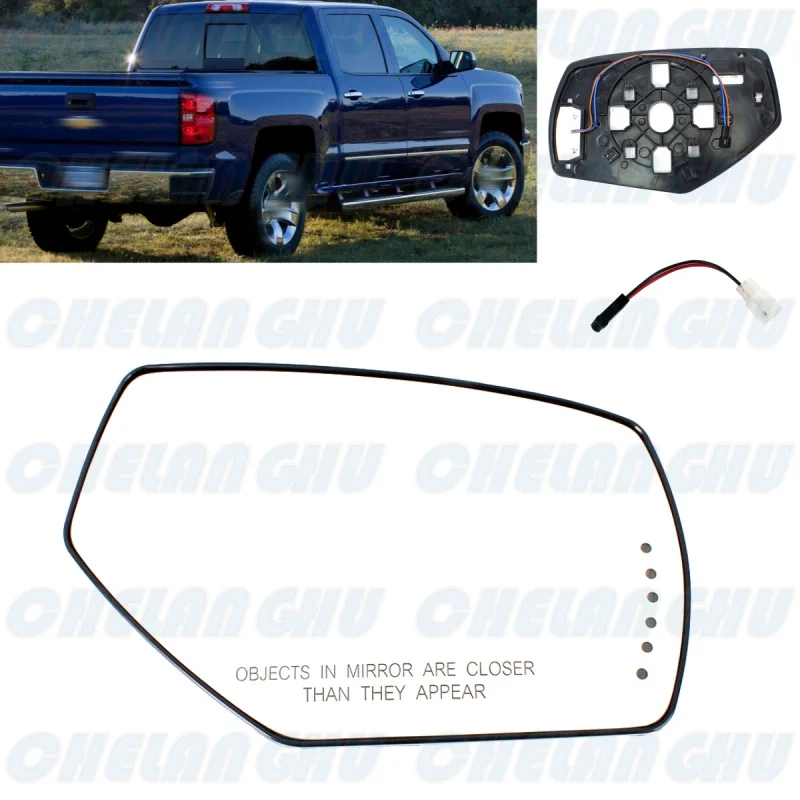 

Right Side Heated Blind Spot Mirror Glass for Chevrolet Silverado /GMC Sierra 1500 2500HD 3500HD 2015 2016 2017 2018