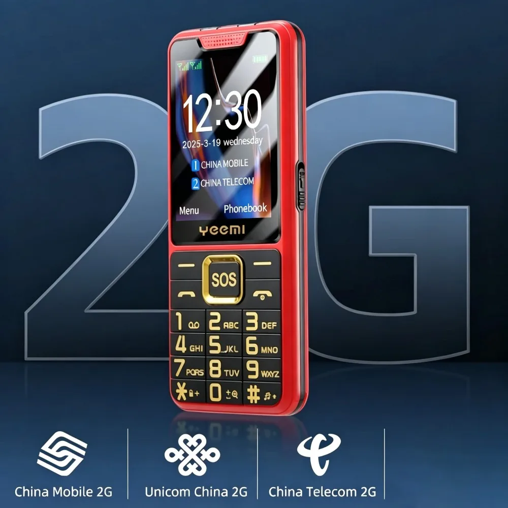 UNIWA 2G Feature Keypad Phone YEEMI K3 Dual SIM Card 2.4Inch Sereen MAX 32GB 2500mAh FM SOS Big Button Button BT Phone