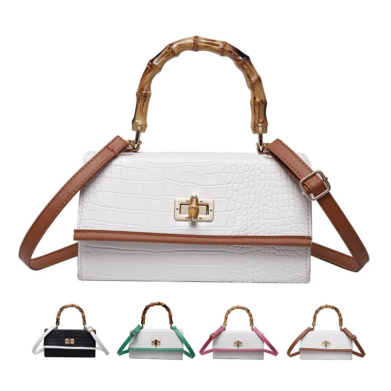 

Trendy Bamboo Handle Shoulder Bag 2025 - Structured Square Crossbody for Women, Chic Underarm Purse