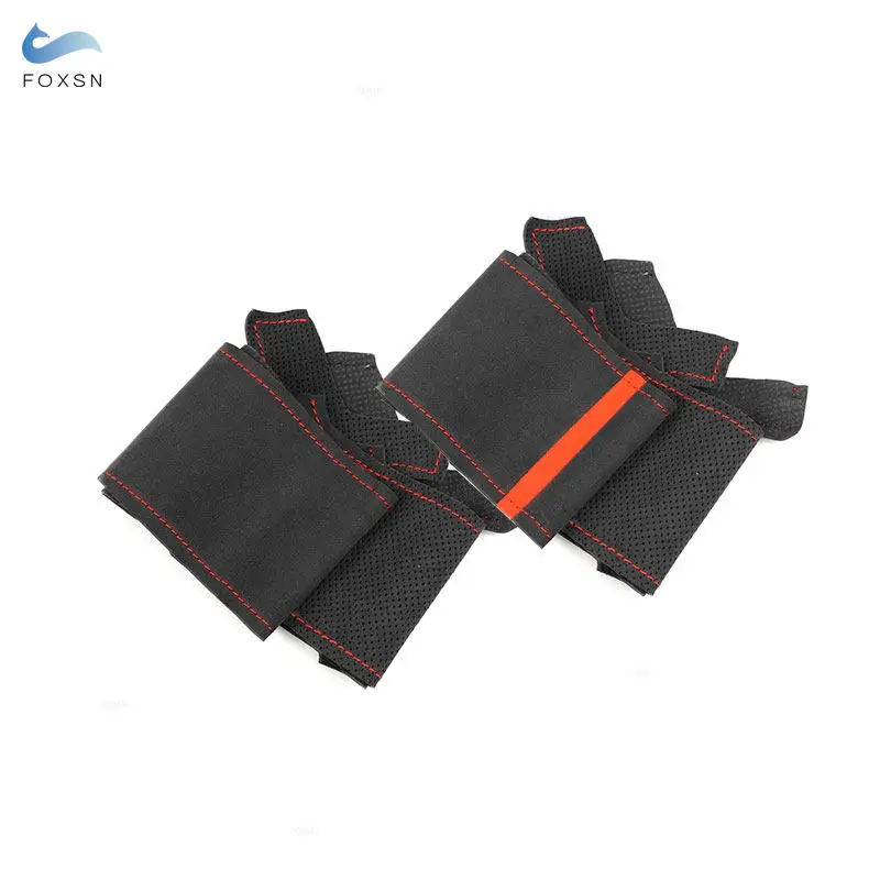 Car Interior Steering Wheel Cover Trim For Seat Ibiza 2004 2005 2006 Hand Stitched Suede Perforated Leather with Needles Threads