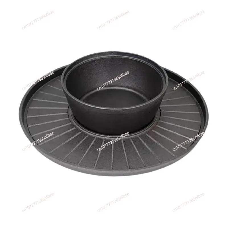 South East Asia Cast Iron Round Roast Shabu Pot BBQ Roast Meat Tray