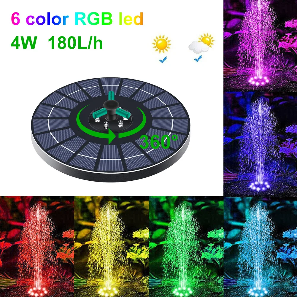 

Floating Solar Fountain Garden Waterfall Fountain Bird Bath Fountain with 360° Rotatable Nozzle Water Pump for Ponds Garden