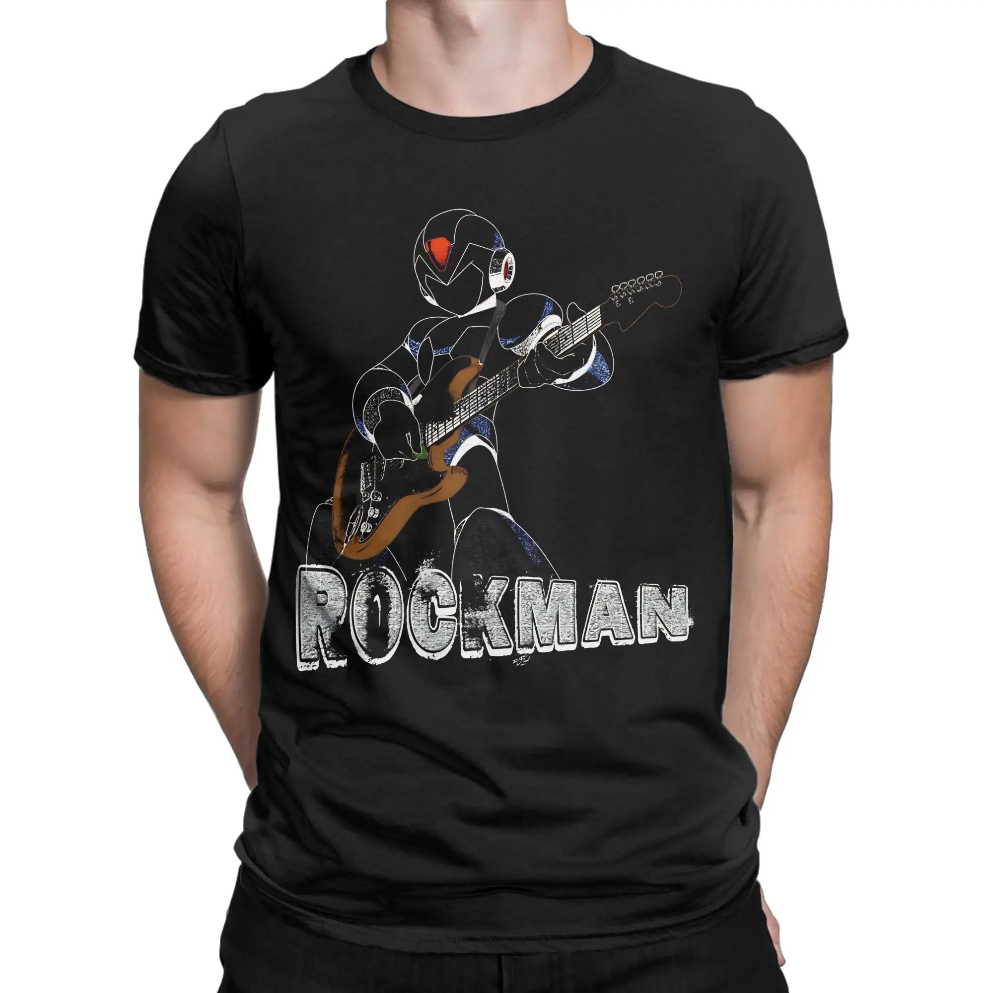 X  Novelty 100% Cotton T-Shirt Megaman Tops Tees For Men