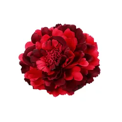 New Fashion Handmade Fabric Peony Flower Brooches for Women Corsage Lapel Pins Hat Dress Wedding Jewelry Clothing Accessories