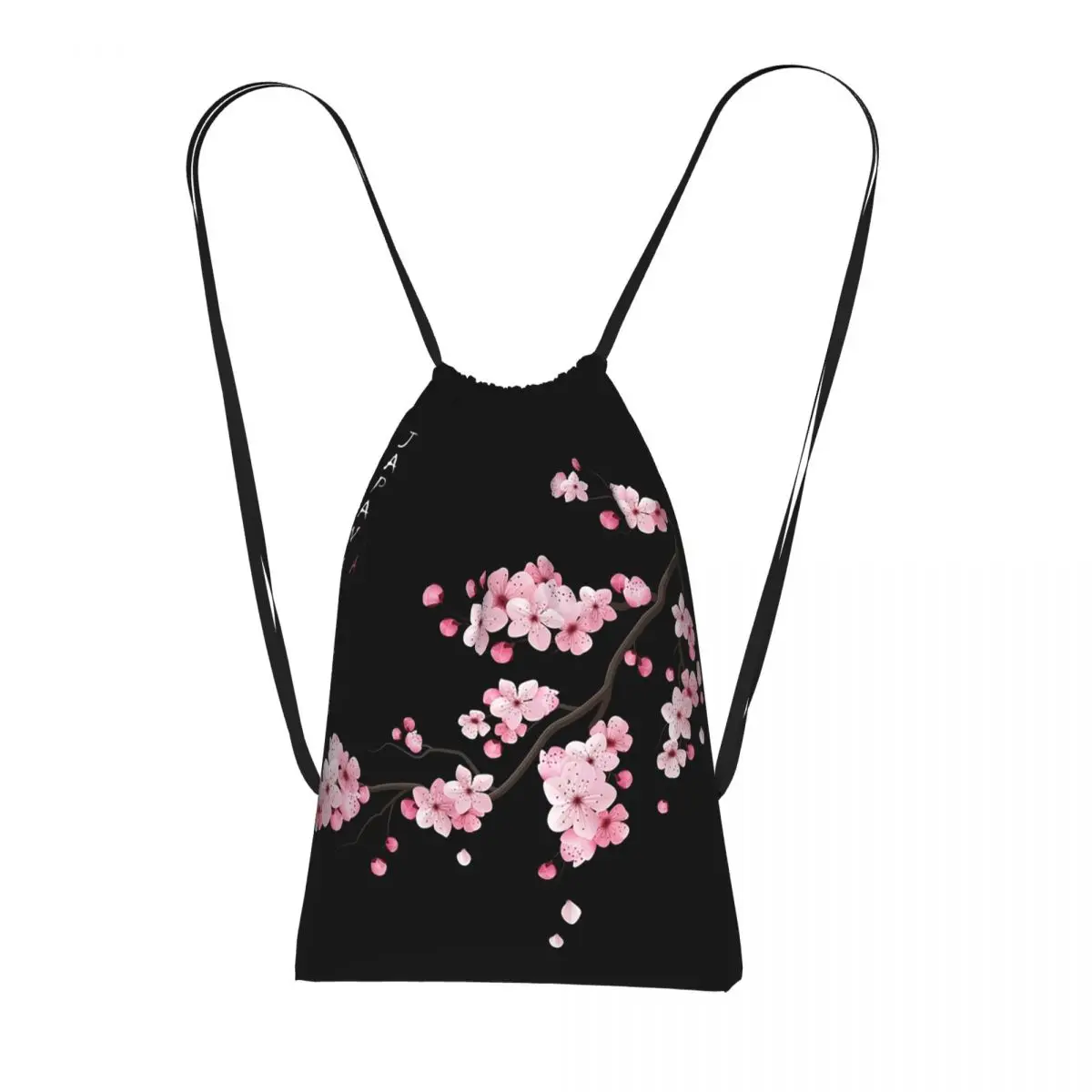 

Japanese Sakura Floral Cherry Blossom Branch Backpacks Casual Drawstring Bags Sports Bag Book Bags for Travel Students