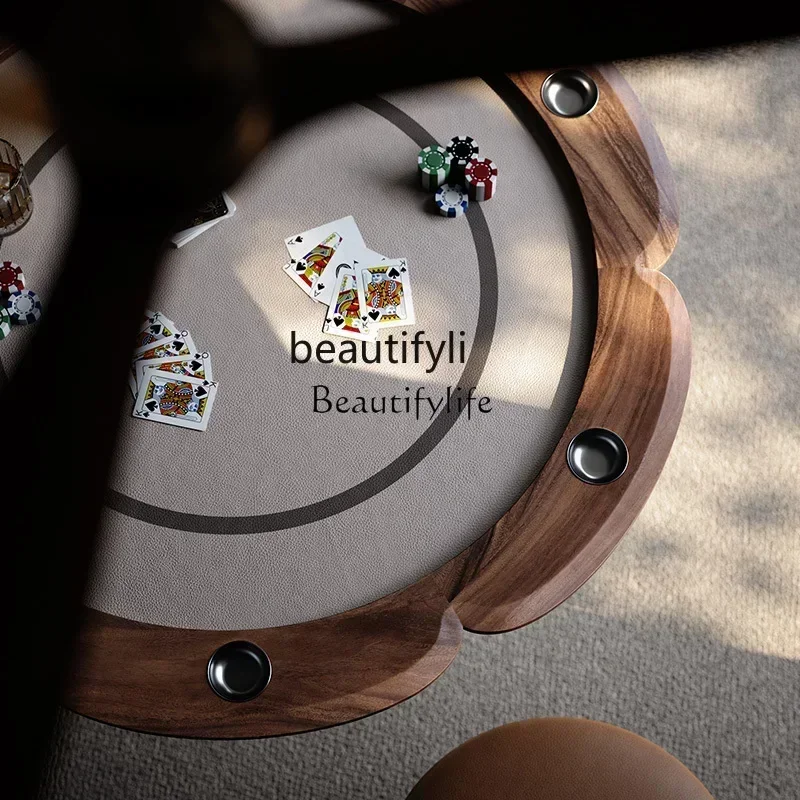 newWalnut poker table, villa furniture matching entertainment room special chess and card entertainment tabless - Image 5