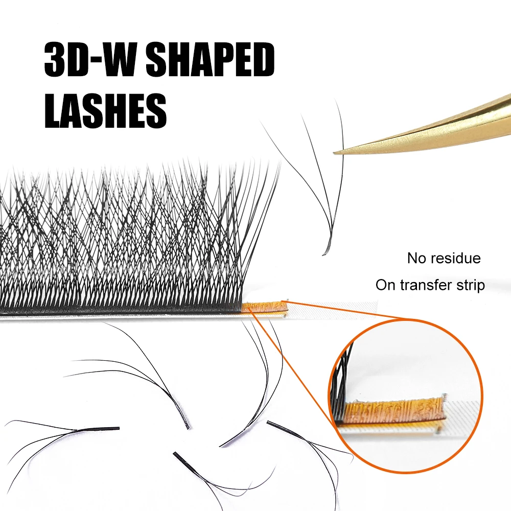Yelix 3W-shape Lashes 3D-W Eyelash Extensions Premade Volume Fan Eyelashes Light Weight Eyelash For Salon Premium Faux Cils