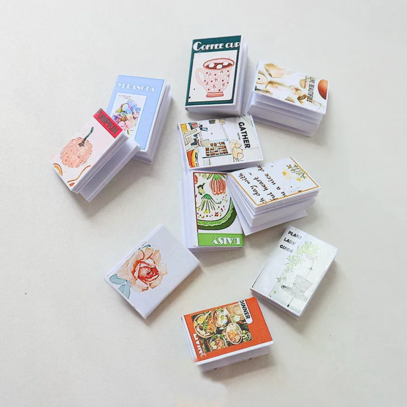 Set di 5 libri per case delle bambole in miniatura per la decorazione, giochi di finzione, accessori per la sala studio per micro scene della casa delle bambole