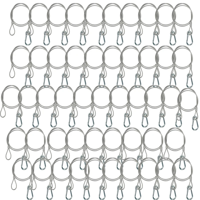 

50 шт./пакет, сценическое освещение, защитная цепь, кабельные зажимы, ремешок из нержавеющей стали, веревка для DJ-освещения, защитный кабель с петлями