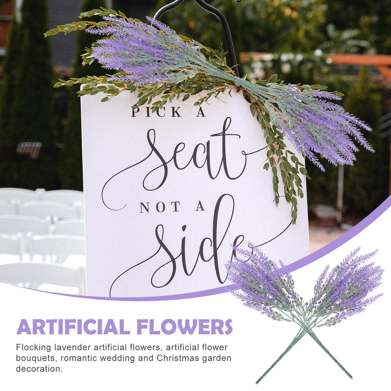 

5 Pcs Lavender Artificial Flower Fake Bouquets Flowers Vase Plastic Branches Baby