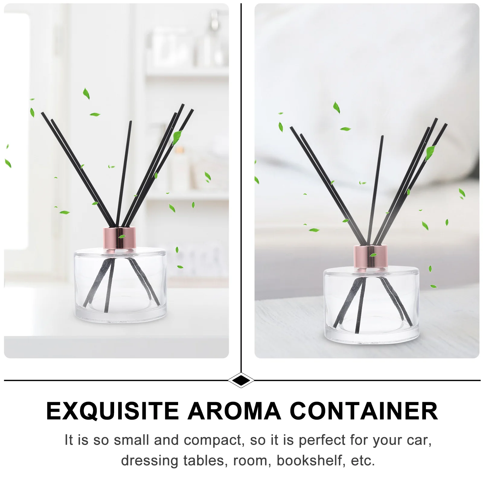 

1Set Exquisite Aroma Container Glass Perfume Bottle for Car Dressing Table Bookshelf Decor Aromatherapy Glass Bottle