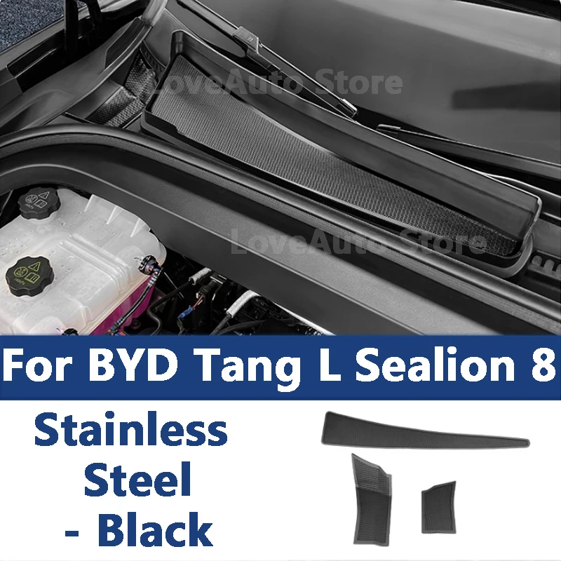 For Byd Tang L ATTO 8 Sealion 8 2025 2026 Car Engine Room Air Intake Dust Cover Modified Stainless Steel Air Intake Barrier