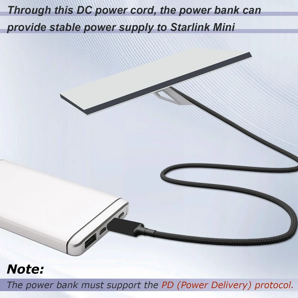 For Starlink Mini USB Type C to DC Cable PD140W Fast Charging Portable Power Reliable And Compact 140W PD Power Bank