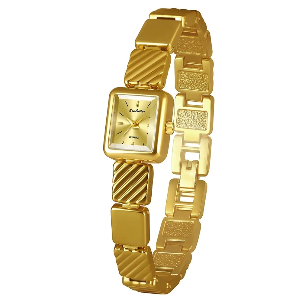 นาฬิกาข้อมือผู้หญิง BS Bee Sister สไตล์วินเทจ แฟชั่นลำลอง เรียบหรู น้ำหนักเบา กันน้ำ ระบบควอตซ์