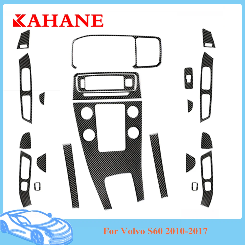 

For Volvo S60 2010-2014 2015 2016 2017 Carbon Fiber Stickers Car Gear Panel Decorate Trim Accessories Auto Interior Mouldings
