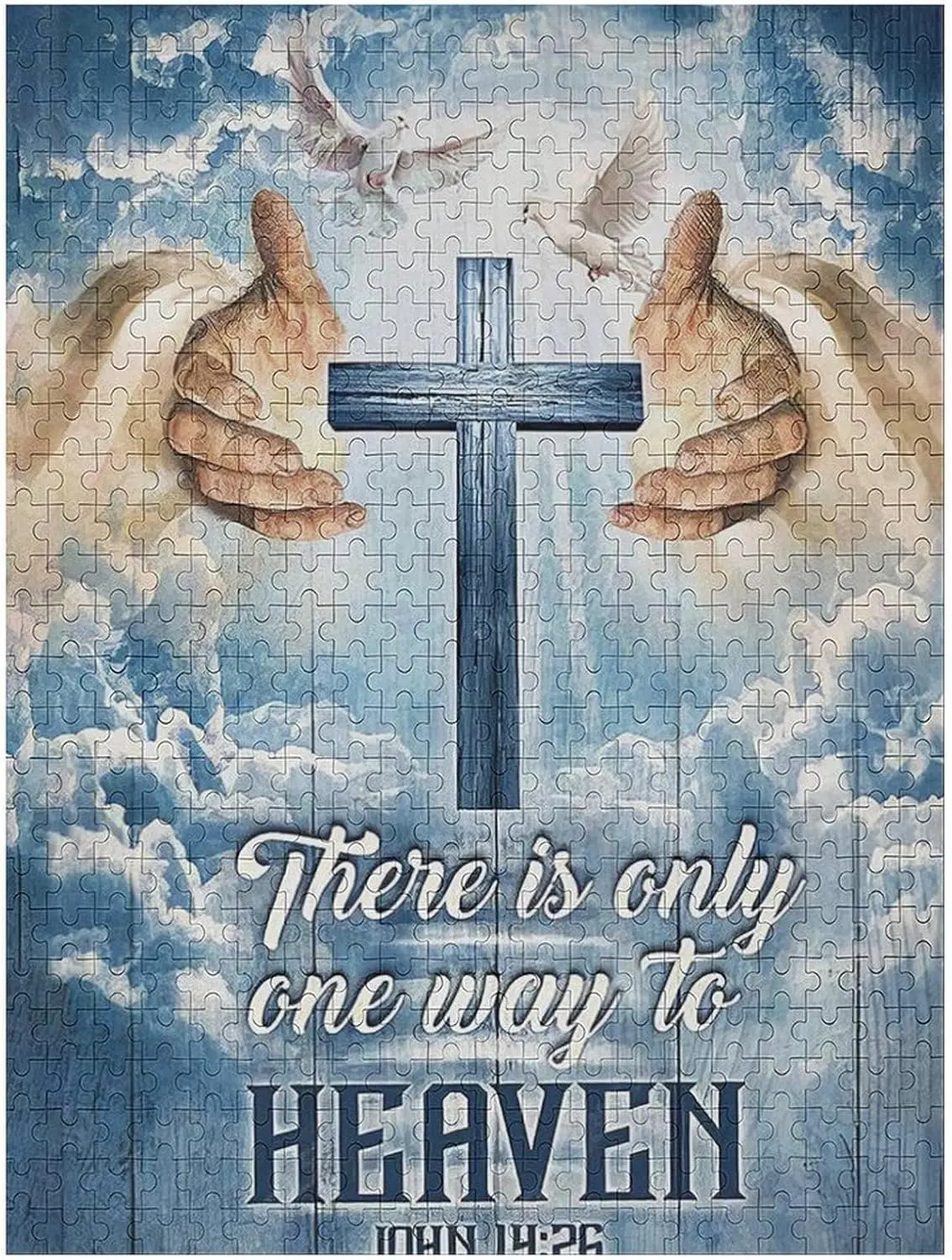 500-teiliges Puzzle für Erwachsene und Familien - Jesus Religiöse Himmelsgewänder Hand Gottes Bilder Christliche Bibelverse Christliches Puzzle
