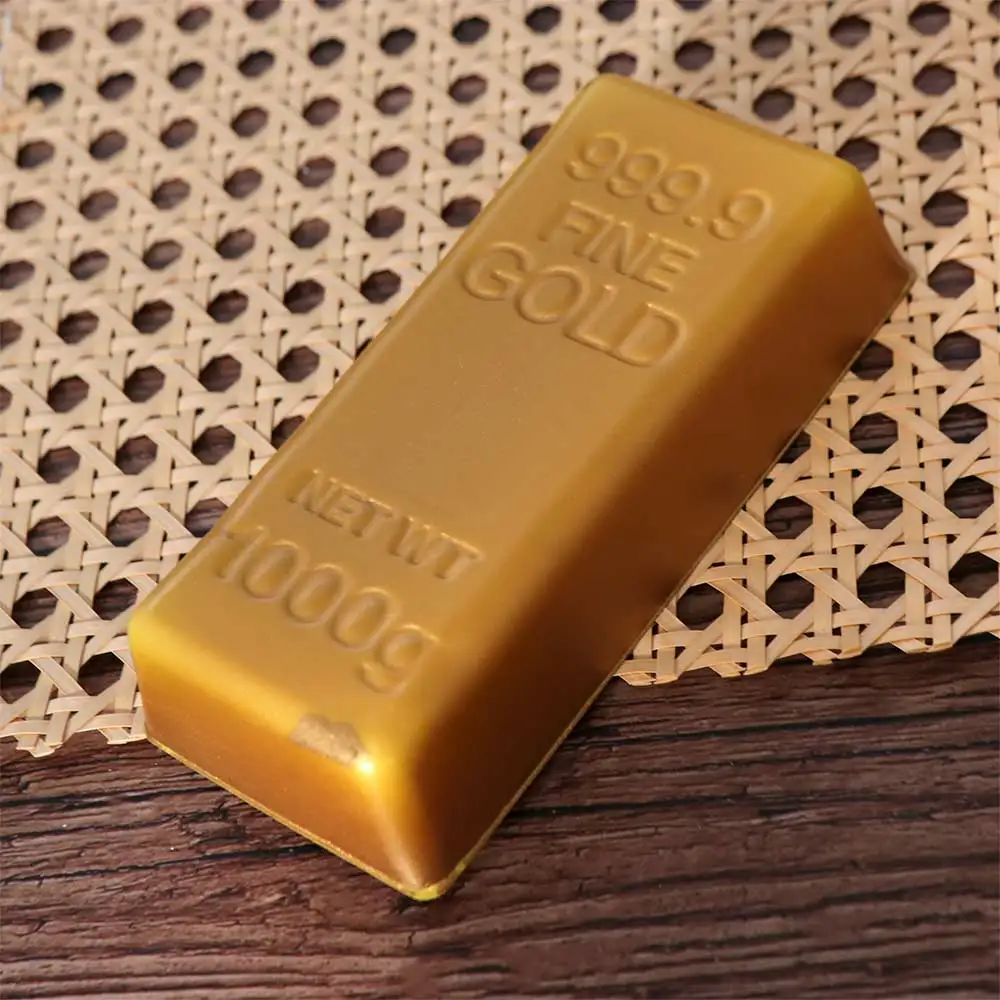 Slow Rising Simulated Gold Bar Squishy Toy Hand Relax Stretchy Kneading Toy Soft Gently Squeeze Gold Bar Fidget Toy Kids