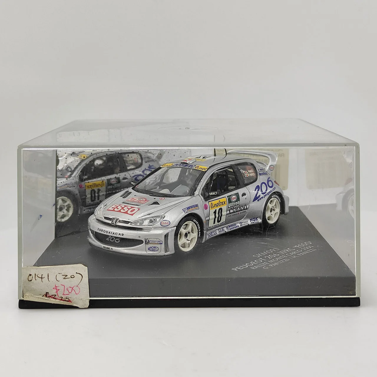 SKID 1:43 Scale PEUGEOT 206 WRC ESSO Silver Alloy Car Model