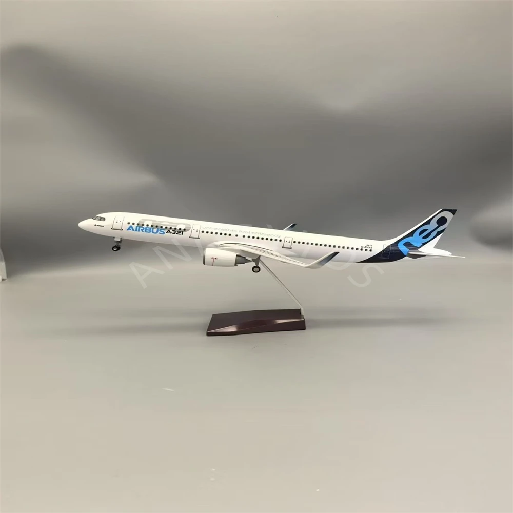 

44CM Prototype Airbus A321NEO Airplane Aircraft With Light And Wheels Resin Model Toy Plane Kids for Collection Display Gift