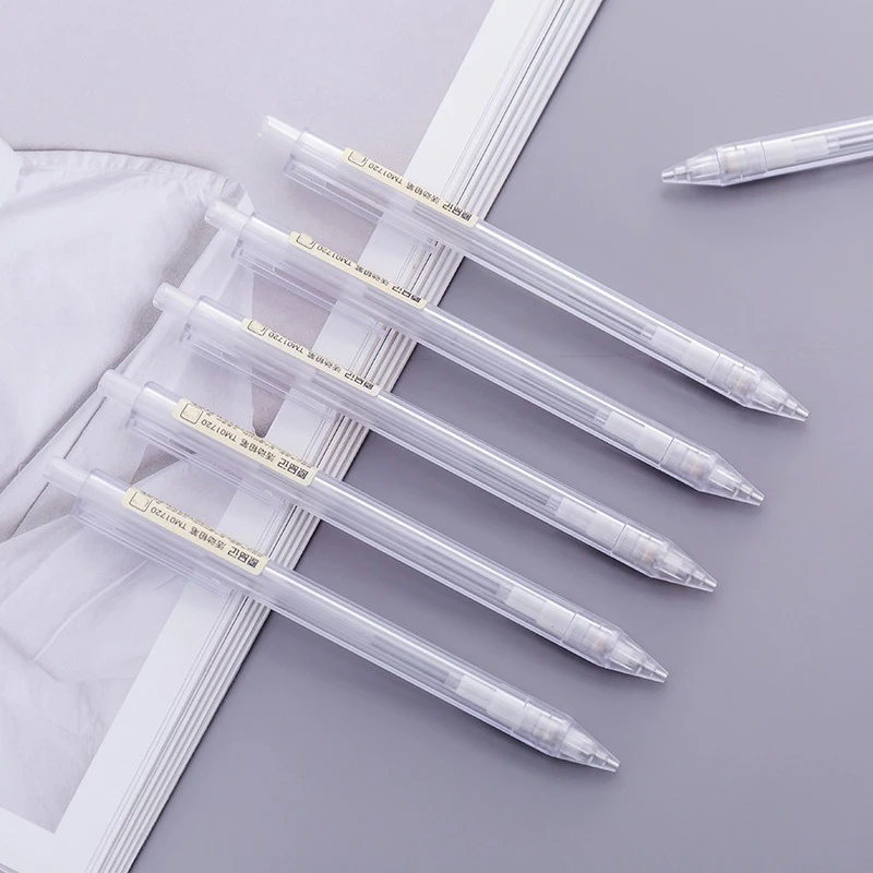 5-Pack White Mechanical Pencils 0.5/0.7mm