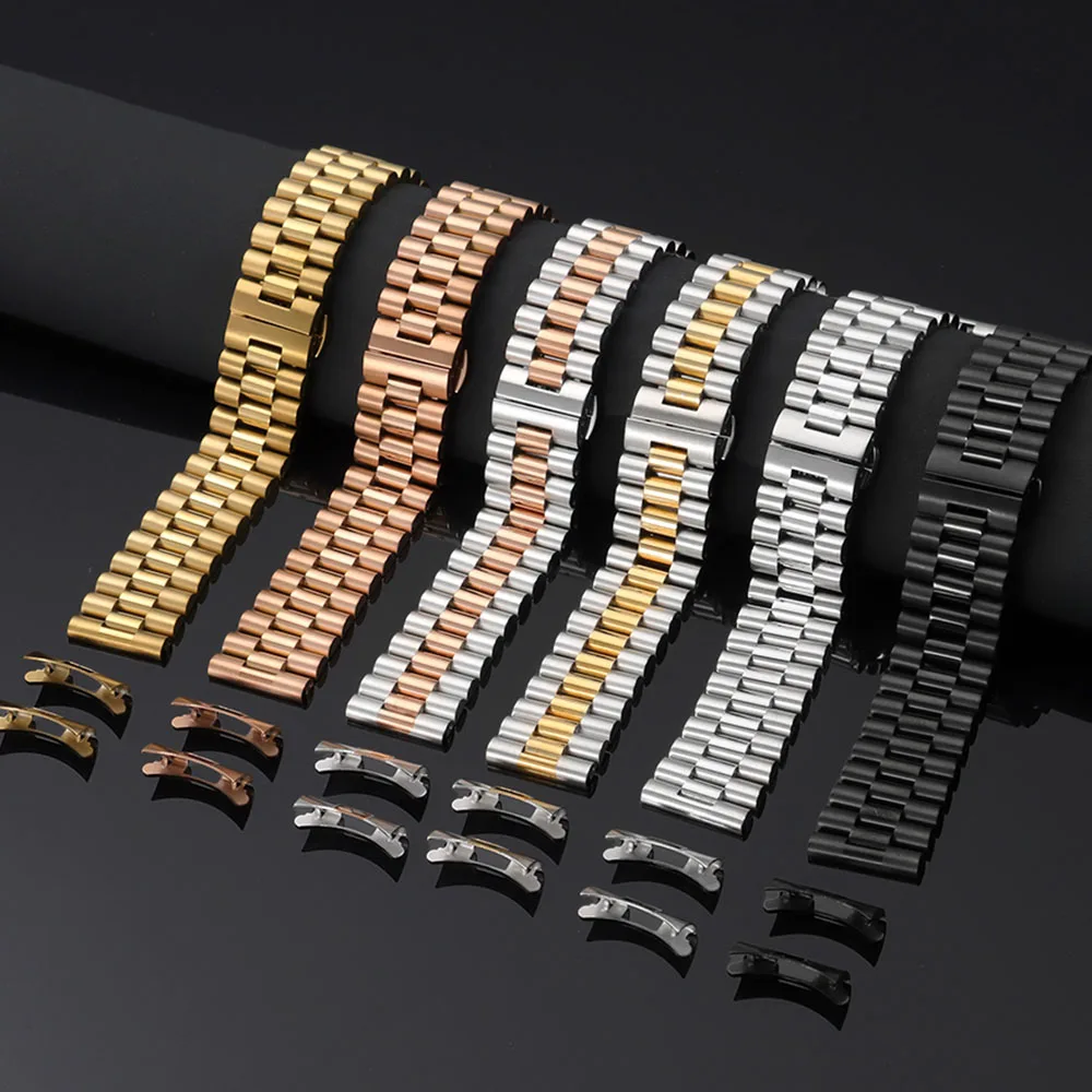 

10/12/13/14/16/17/18/19/20/22 мм твердый ремешок для часов из нержавеющей стали для Rolex браслет с плоскими изогнутыми концами для мужчин и женщин замена