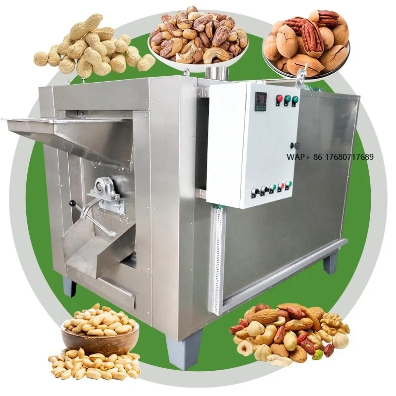 Máquina de Acero Inoxidable para Tostar Cacahuates y Nueces Secas, Equipo Económico para Procesar Granos