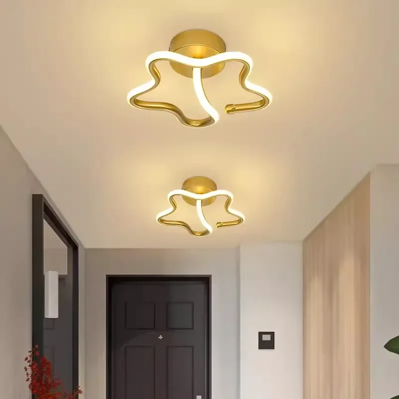 nordic led luz de teto banhado a ouro estrela 16w lampadas para entrada corredor quarto vestiario luminarias interiores 01