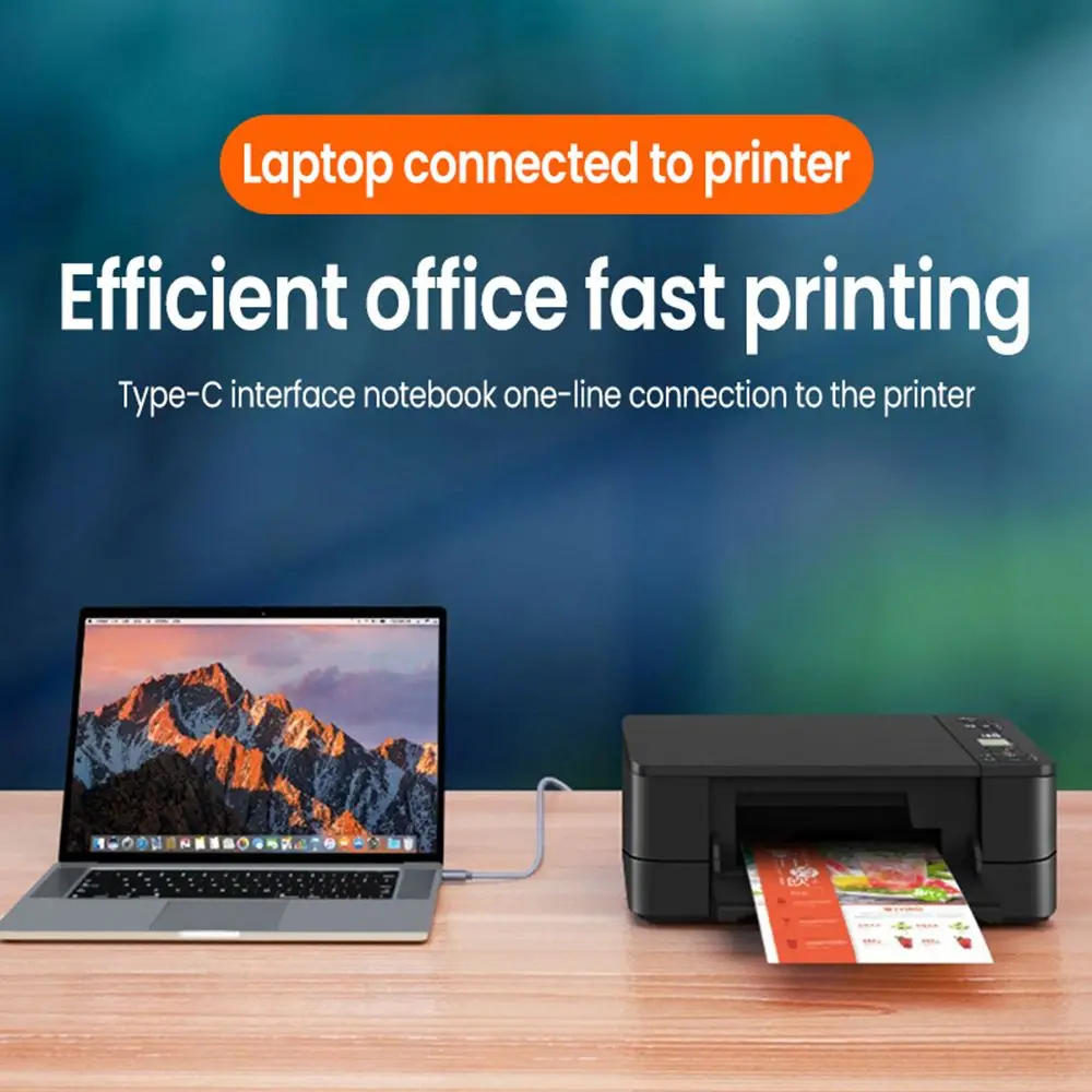 

Gold-plated Plug Scanner Laptop USB Type-C to USB B 2.0 High Speed Printer Printer Cable For Epson HP Brother