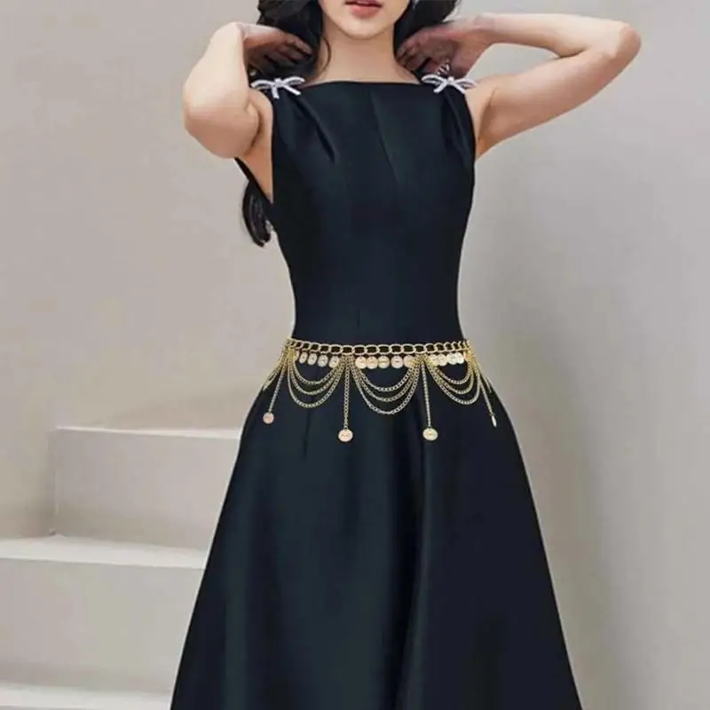 R1WE حزام خصر بنمط عرقي فريد من نوعه، إبزيم معدني مريح للجنسين #5