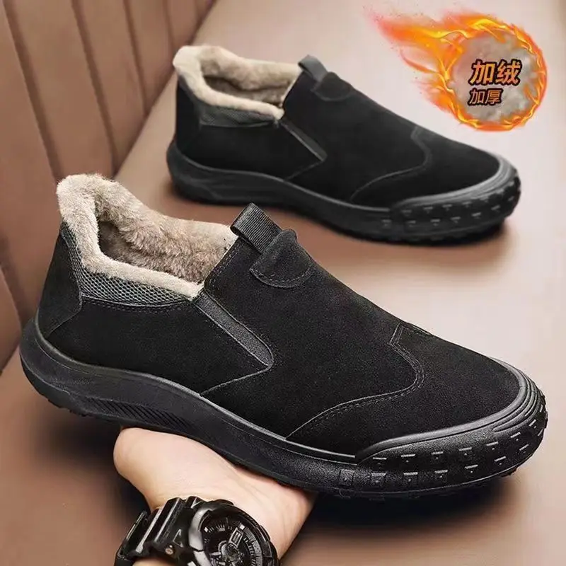 

2025 New Men's Cotton Shoes Winter Fashion Shoes Men's Snow Boots Plush Thickened Comfortable and Warm Walking Shoes Boots Men