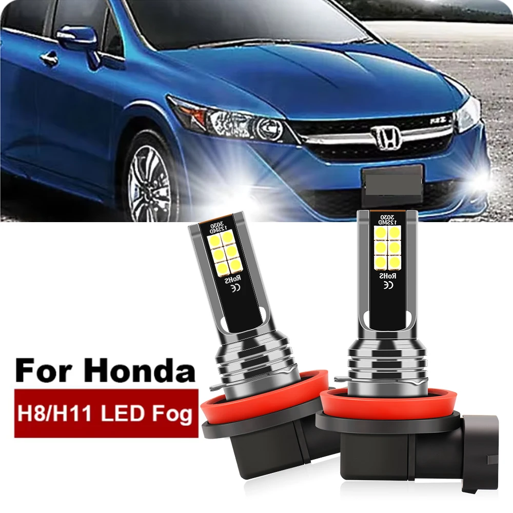 2pcs For Honda Stream 2007 2008 2009 2010 2011 2012 City 2008-2017 Auto LED H8 H11 H16JP Fog Lights Bulb Car DRL Lamp 6000K 12V