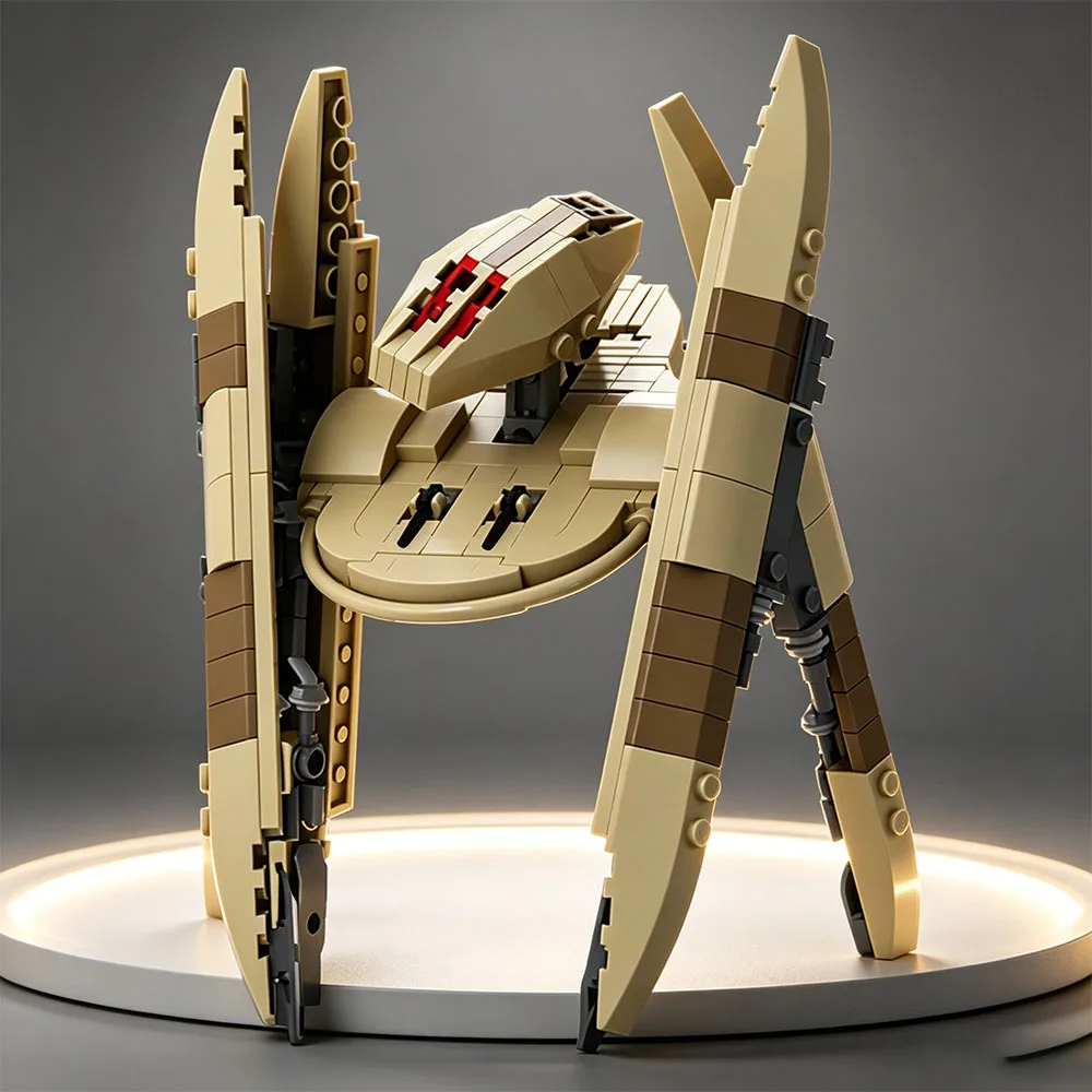 MOC Film Weltraum-Krieger Mecha Starfighter Vulture Droid Technischer Roboter Figuren Raumschiff Bausteine Festival Party Geschenke