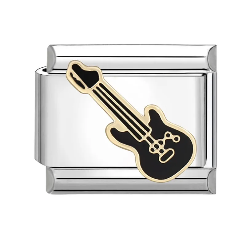 Y2K Charm Cat Love Camera Guitar Bow Table Tennis Italian Charm Links Fit 9mm Bracelet Stainless Steel DIY Jewelry Dropshipping
