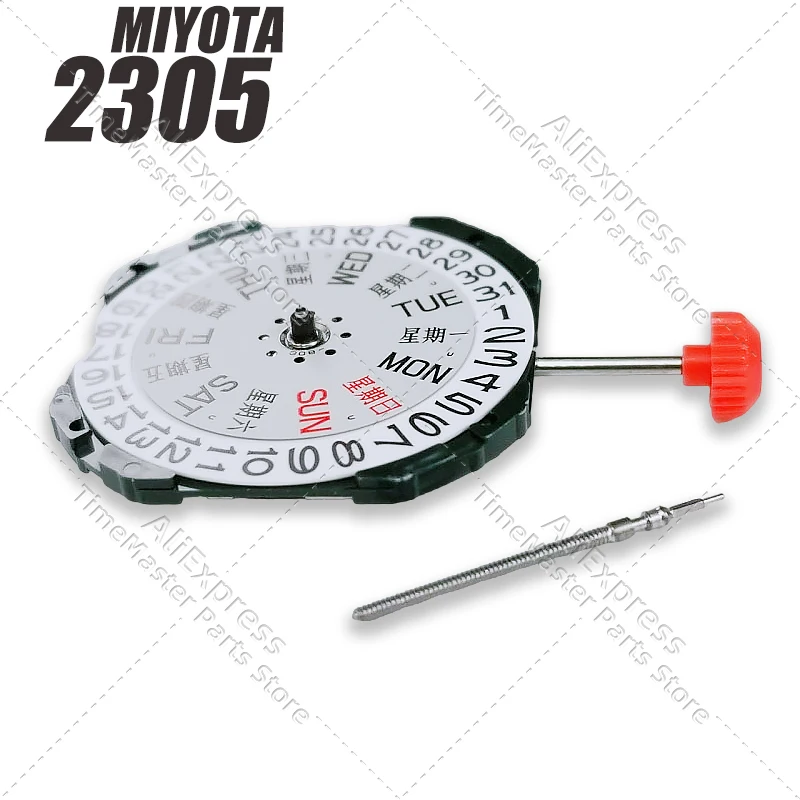 Mechanizm zegarka kwarcowego 2305 3 wskazówki Wyświetlanie daty dnia Rozmiar 11 1/2 ''wysokość 4,15 mm Metalowy mechanizm kwarcowy Akcesoria do zegarków