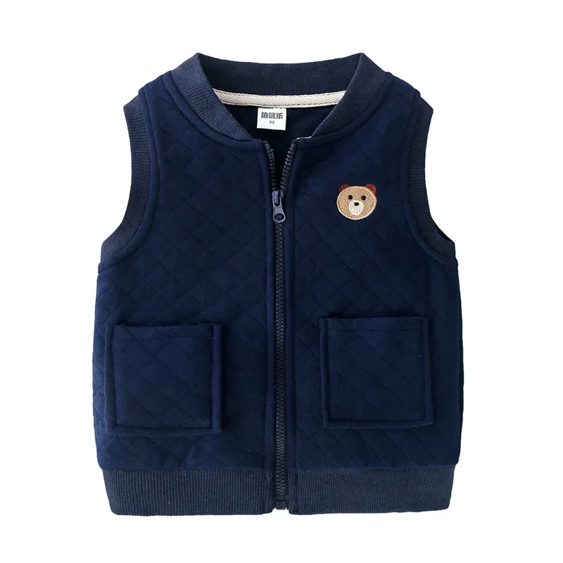 

Kids Thicken Waistcoat Casuales Outerwear for Boys Autumn Winter Girls Cotton Sleeveless Bear Jackets Toddler Childrens Vest