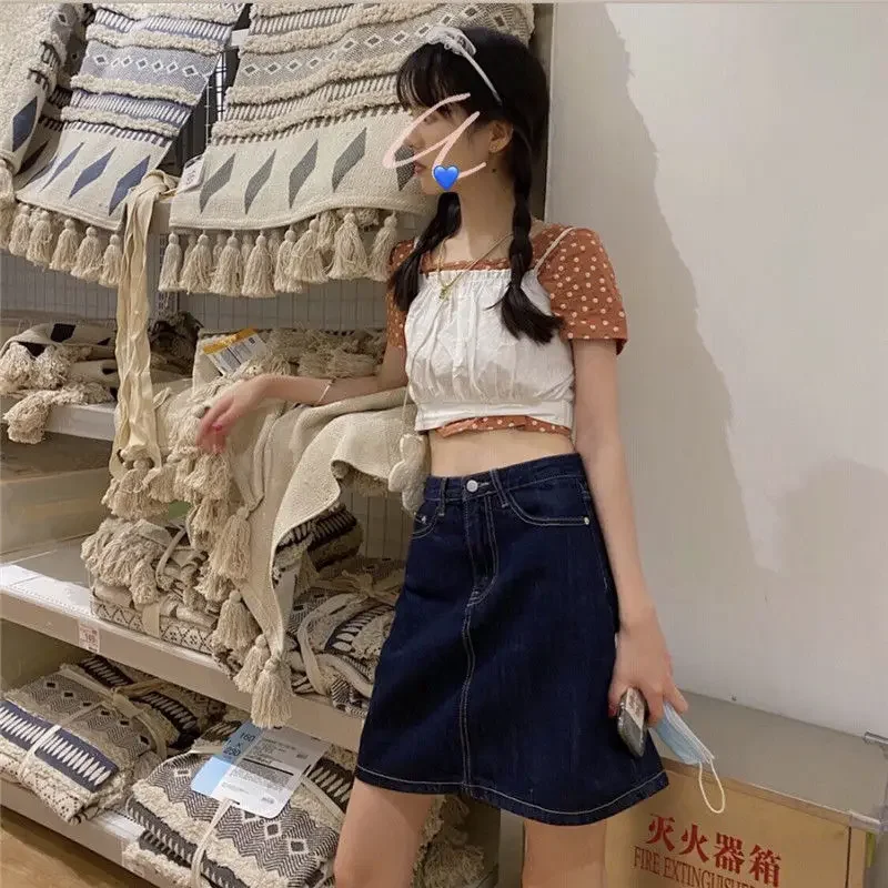 Classic Denim Skirts Women Basic Retro Mini All-match Solid Loose Students High Quality Korean Style Trendy Females Daily Casual