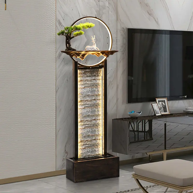 

Custom. Living Room Entrance Large Floor Light Luxury Circulating Curtain Wall Hallway TV Cabinet Side Decoration High-End