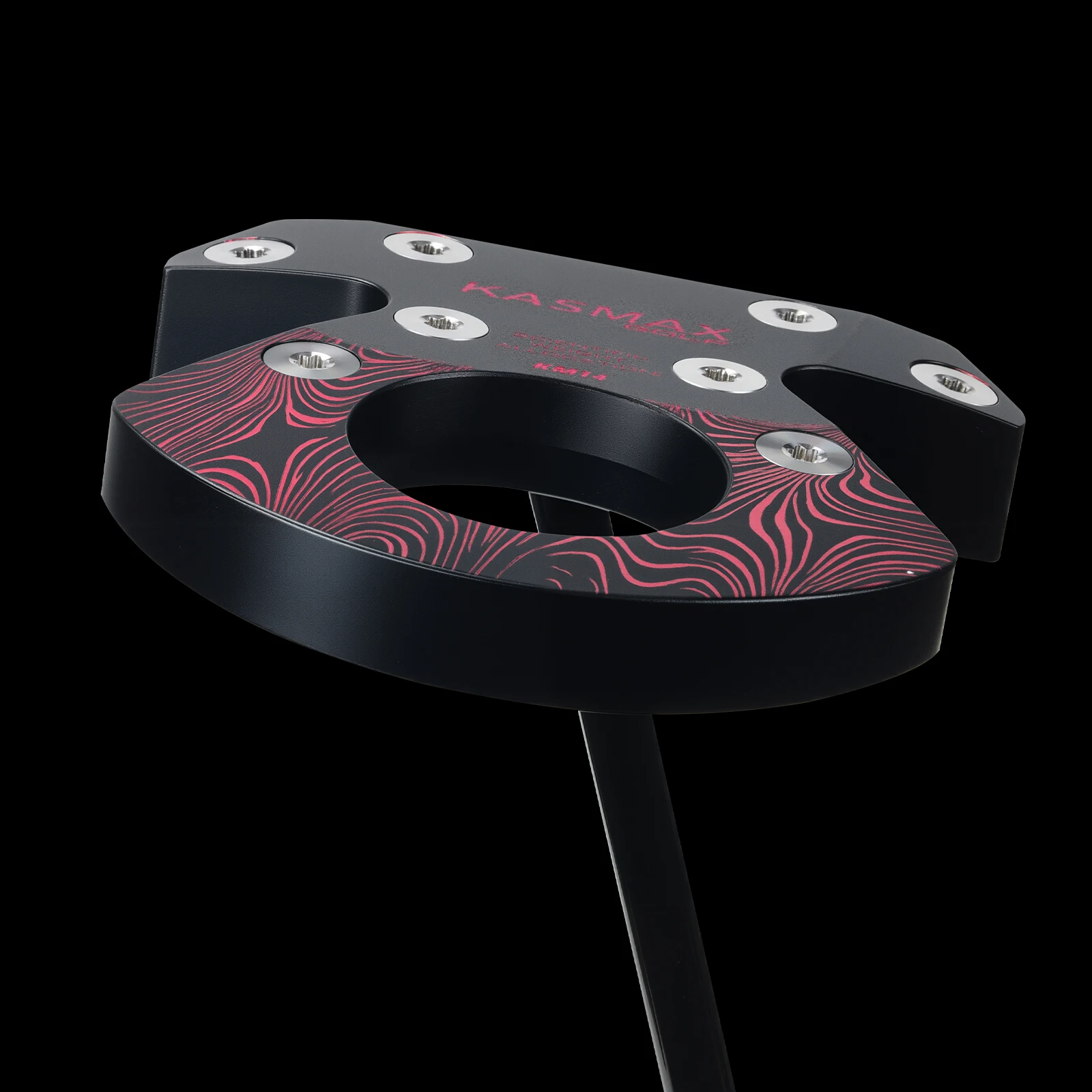 KASMAX KM14 Zero-Torque Putter, 6061 Alloy, Center Balanced, Black Shaft, Synthetic Grip, Headcover, 34